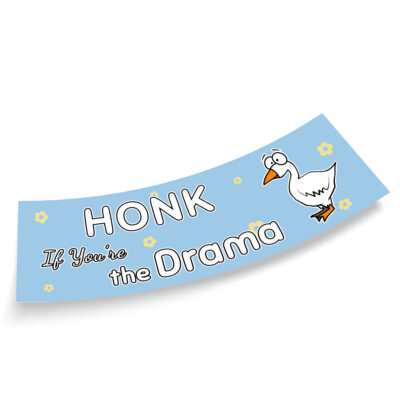 Honk If Youre The Drama Blue Sticker Funny Bumper Sticker For Car Truck Waterproof UV resistant Sticker Size 3x9 inches 1