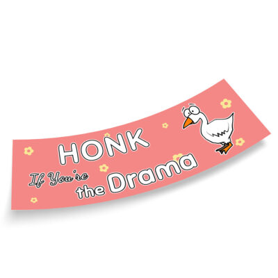 Honk If Youre The Drama Pink Sticker Funny Bumper Sticker For Car Truck Waterproof UV resistant Sticker Size 3x9 inches 1